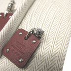 Hermes Asdecourt Heart Leather Metal Brown Silver Earrings — view 6