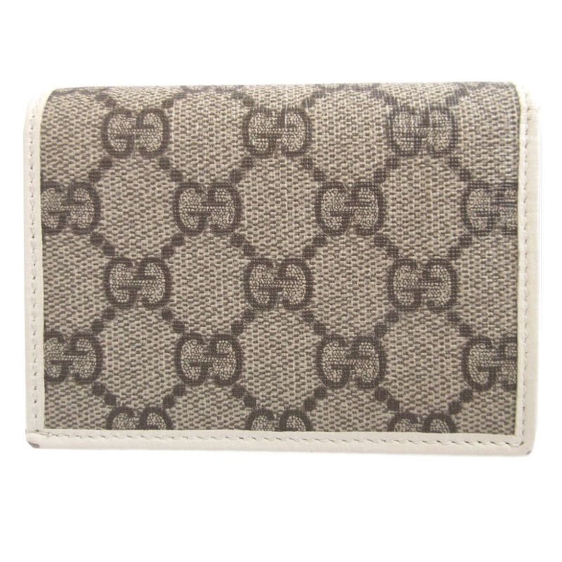 Gucci Horsebit GG Supreme Leather Beige Compact Wallet Bifold — view 3