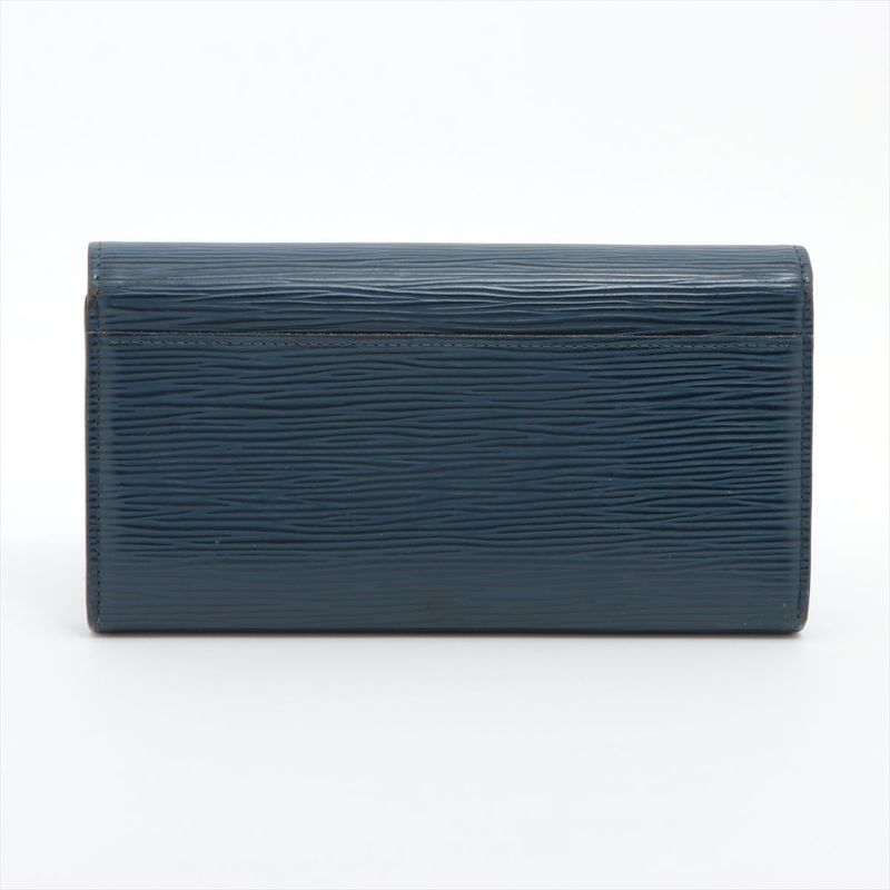 Louis Vuitton Epi Portefeuille Sarah Long Wallet Andigo Blue — view 3