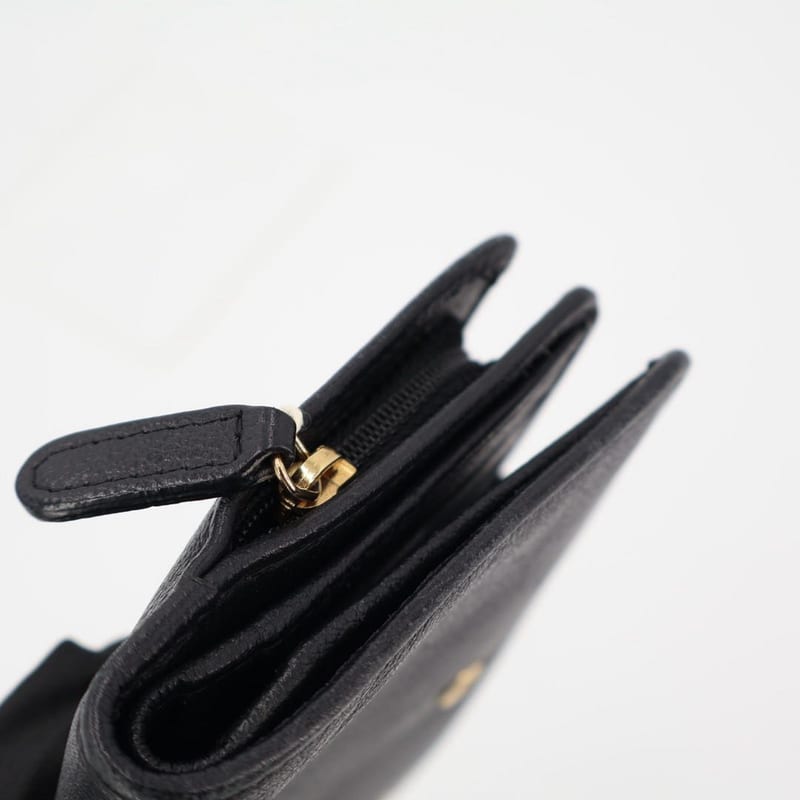 Chanel Camellia Bifold Wallet Leather Black — view 8