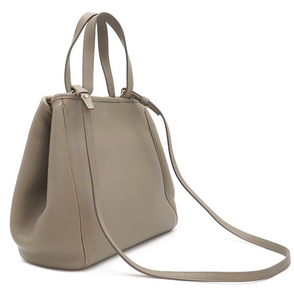 Celine 2-Way Bag Small Fold Cabas Leather Glazed Gold Hardware Gray Beige — view 2
