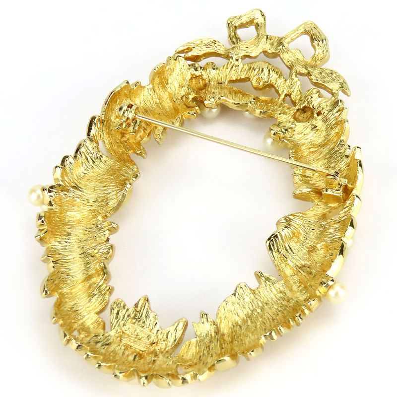 Christian Dior Brooch Metal Gold Wreath Plated Accessories — view 3