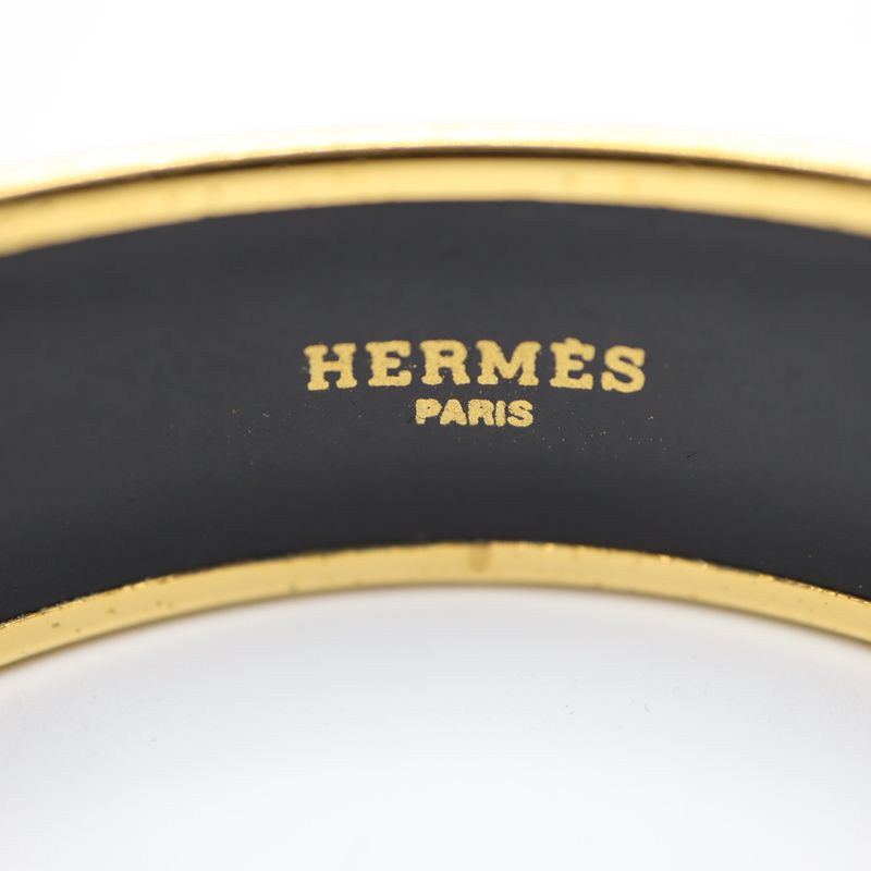 Hermes Bangle Emile GM Gold Color Blue Accessories H4165 — view 6