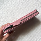Bottega Veneta Intrecciato Round Zipper Long Wallet Leather Pink — view 7