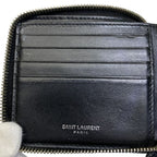 Saint Laurent Paris Fold Wallet Compact Round Zipper Leather — view 6