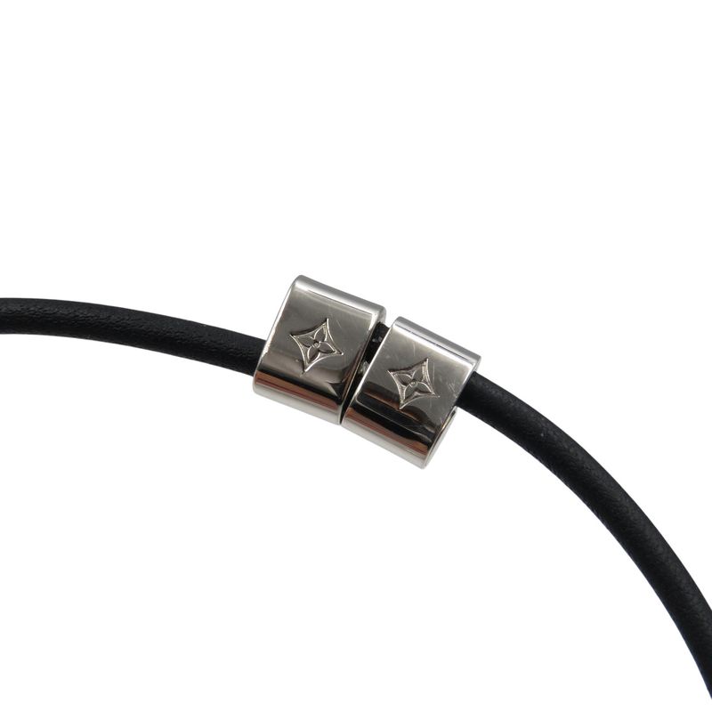 Louis Vuitton Bracelet Chien Zelisse M8332 Z Calf Leather Metal Silver Black — view 4