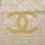 Chanel Large Shawl CC Mark Beige Wool Fringe — view 7