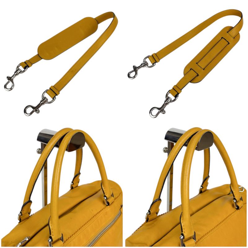 Loewe 2-Way Shoulder Bag Handbag Tassel Charm Fringe Anagram Logo Yellow Silver — view 7