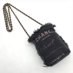 Chanel Small Mini Bucket Denim Chain Shoulder Bag Black — view 2