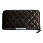 Chanel Quilted Round Zipper Patent Leather Black — view 2