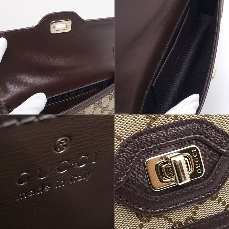 Gucci Le Che Mini Shoulder Bag GG Canvas Beige Brown — view 6