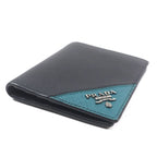 Prada 2 Mo004 Saffianoleather Bicolor Compact Wallet With Logo Hardware — view 4