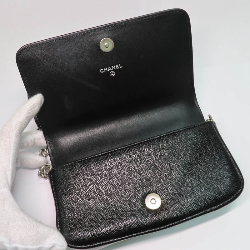 Chanel Boy Phone Case Ap3013 Shoulder Bag Black Caviar Leather — view 6