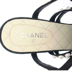Chanel Multi-Strap Quilted Pearl Sandals Black 37 1 2 — view 5
