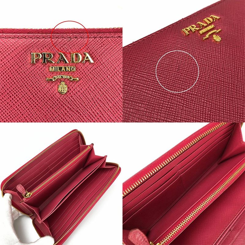 Prada 1 Ml506 Round Zipper Long Wallet Saffiano Metal Peonia Pinkish Pink — view 2