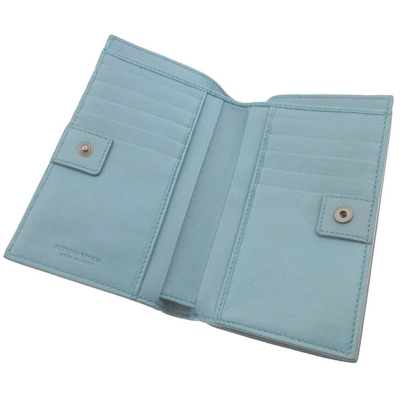 Bottega Veneta Flower Leather Blue Bifold Wallet 0857 — view 4