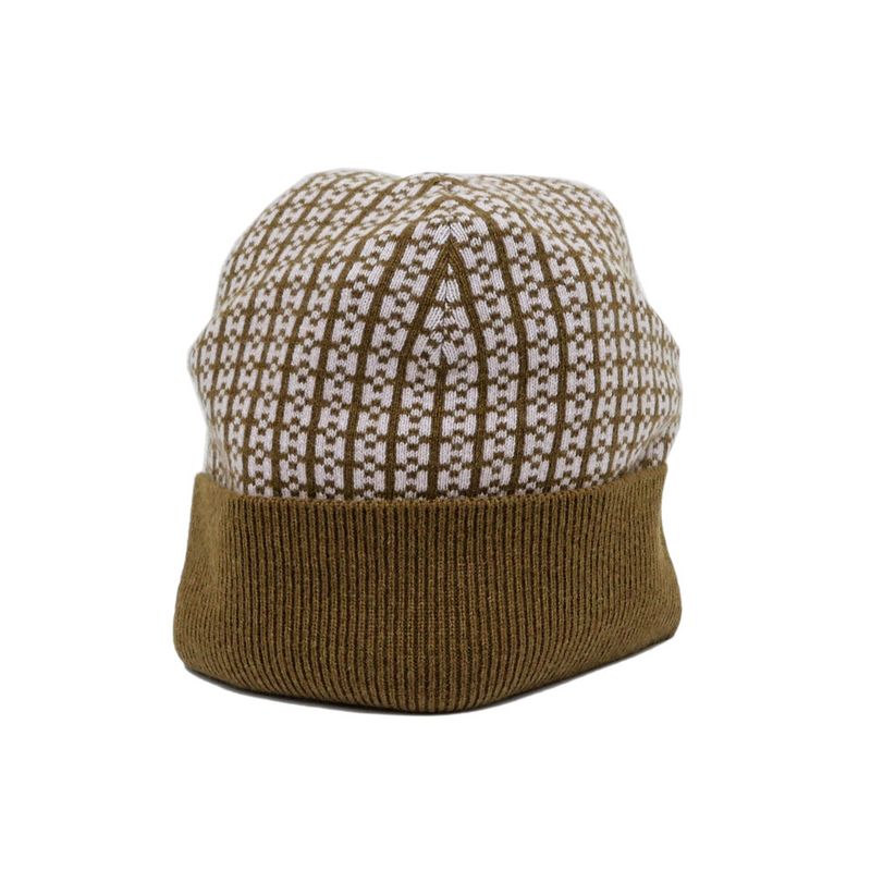 Hermes Knit Hat Beanie Brown Pink M Size Cashmere Cap — view 3