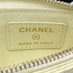 Chanel Quilted Classic Card Case Ap2570 Light Yellow Caviar Leather Coin — view 5