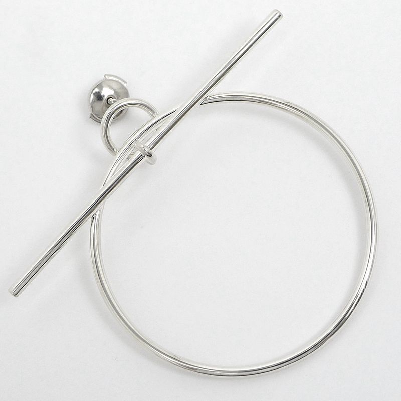 Hermes Earrings Loop MM Pair AG 925 SV Silver Jewelry Accessories Small — view 6