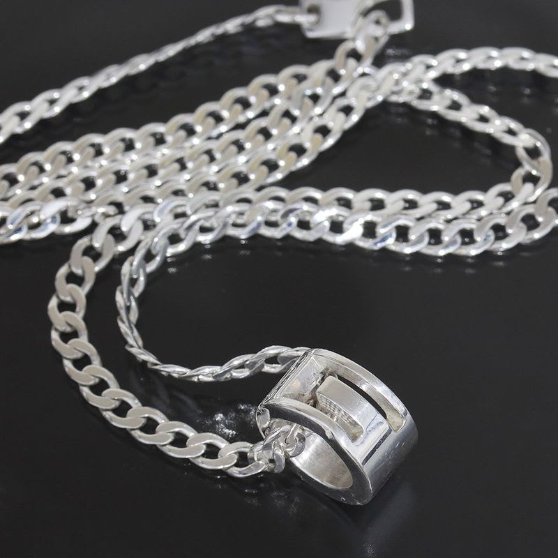 Gucci Cutout G Necklace Silver 925 E1370 — view 4