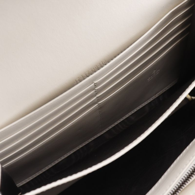 Gucci GG Marmont Chain Shoulder 2-Way Clutch Calf White — view 7