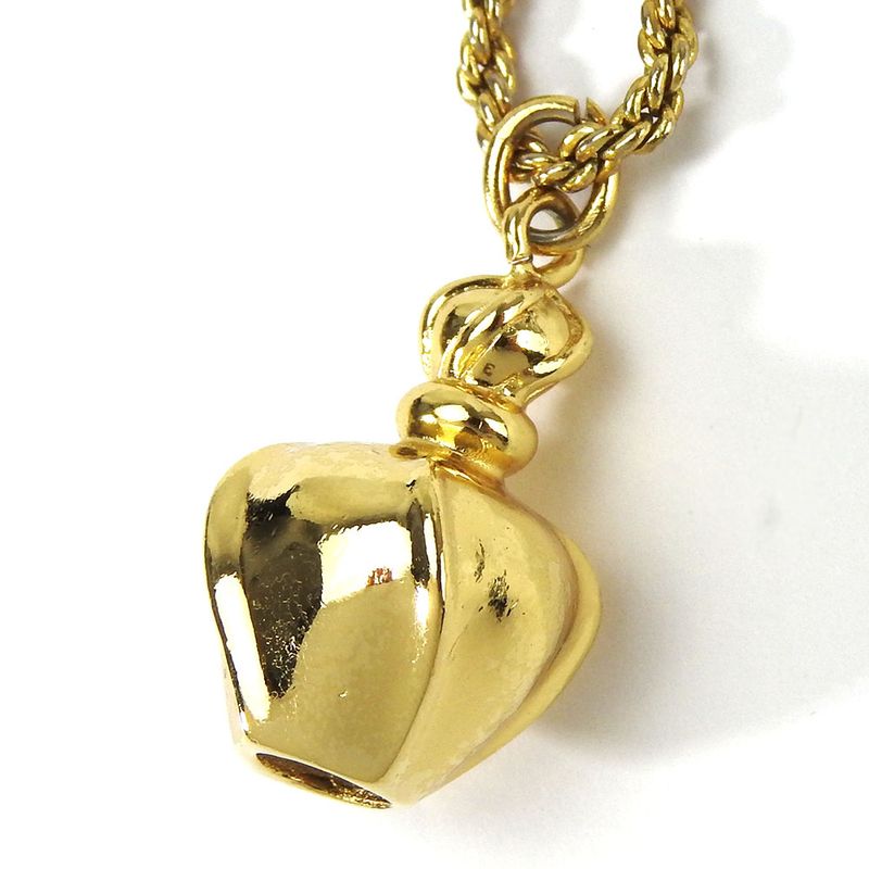Christian Dior Necklace Metal Gold GP Perfume Bottle Motif Accessories — view 3