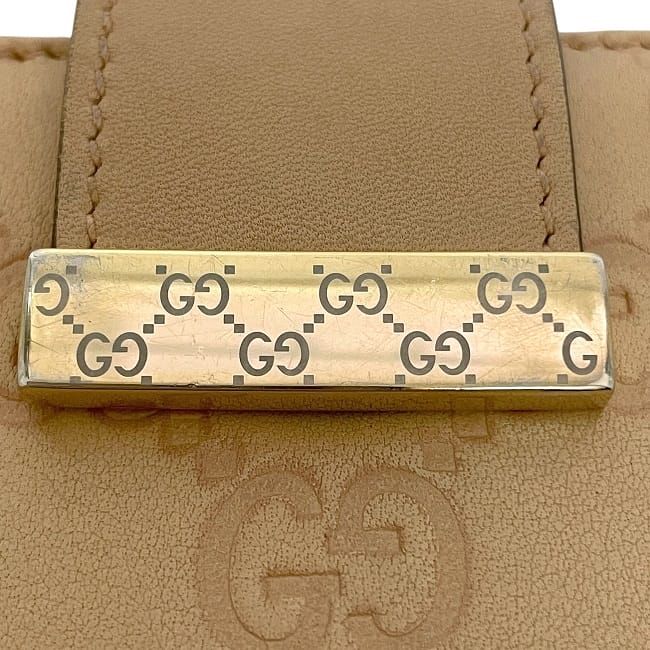 Gucci Fold Wallet with Beige Stripe Line Double Hook — view 5