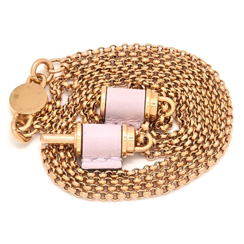 Hermes Charnieres PM Necklace Swift Leather Gold Color Metal Neck Circumference — view 8