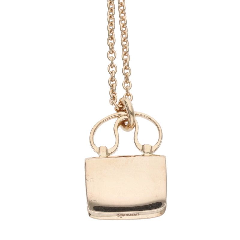 Hermes Amulet Constance 18K Pink Gold Diamond Necklace — view 5