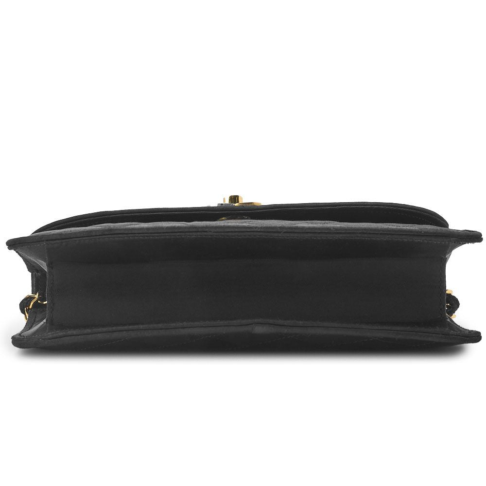 Chanel Quilted Paris Limited Chain Shoulder Satin Black With Gold And Silver — view 5