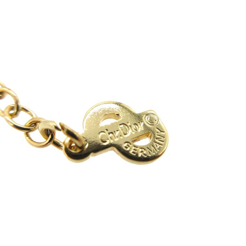 Christian Dior Vintage Logo Oval Necklace Metal Gold 0290 — view 5