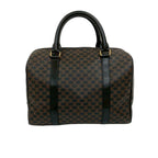 Celine Macadam Blason Vintage Triomphe Pattern Leather Handbag Mini Boston Bag