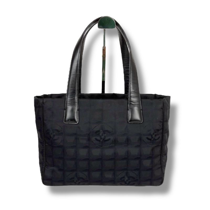 Chanel New Travel Line Mini Tote Bag Black Nylon Jacquard Shoulder — view 2