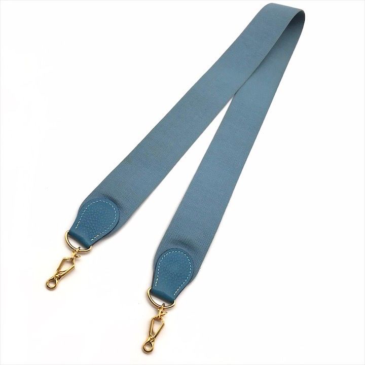 Hermes Evelyne Shoulder Strap Gold Blue Jean Light Bag — view 2