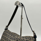 Fendi Mamma Zucca Bucket Baguette Navy Tan Flap Bag Purse Tote FF — view 5