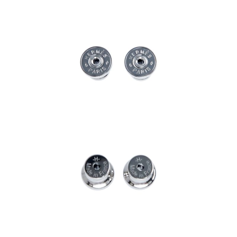 Hermes Earrings Pop Ash Mini H Pair Framboise Silver Color Jewelry — view 8