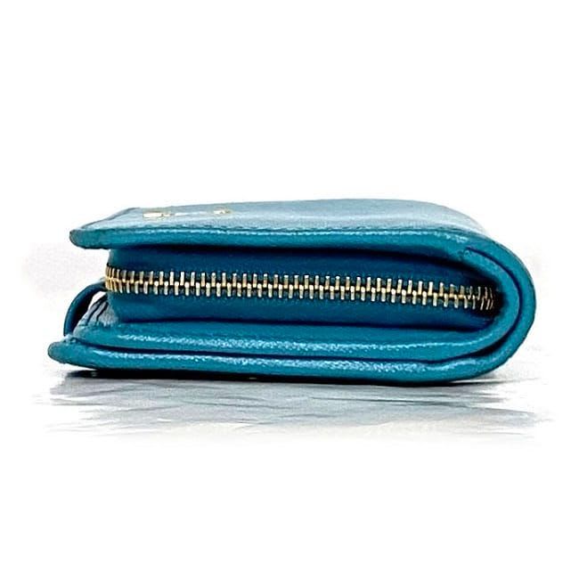 Prada Bifold Wallet Light Blue Saffiano — view 2