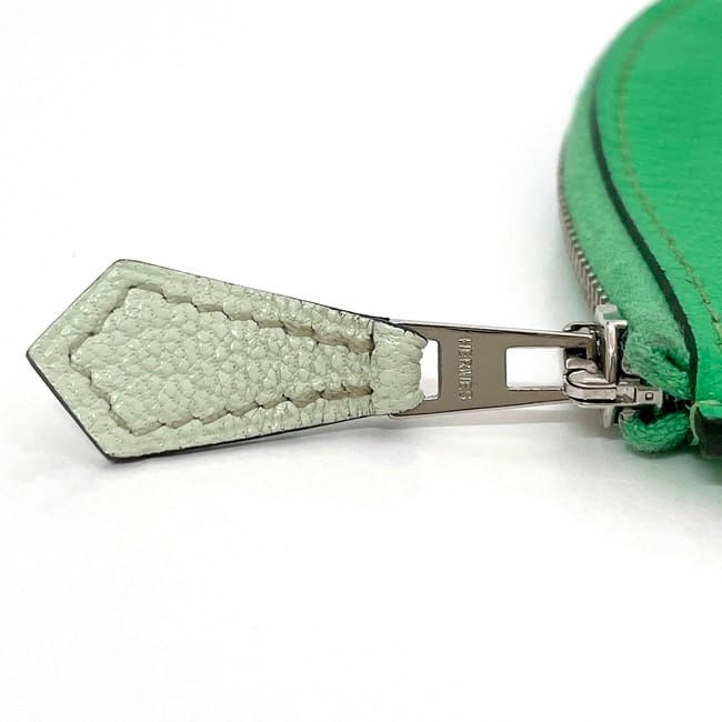 Hermes Coin Case Green Mint Purse Leather Chevre — view 9