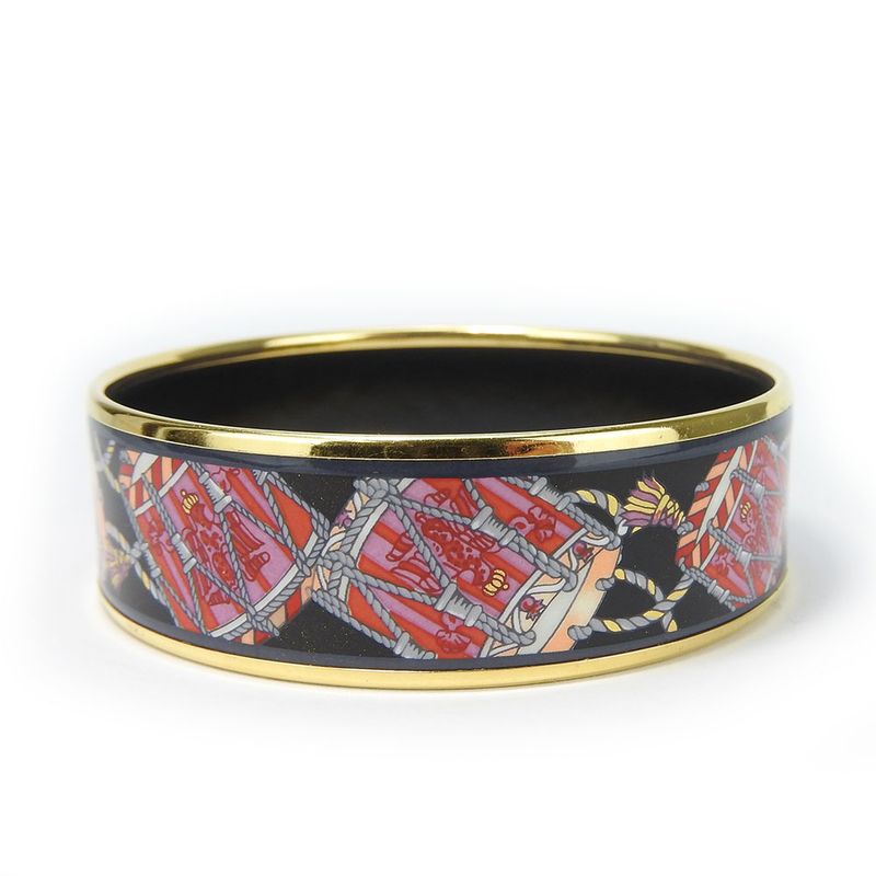 Hermes Bracelet Emile GM Metal Cloisonne Multicolor Black Pink Gold Hardware — view 4