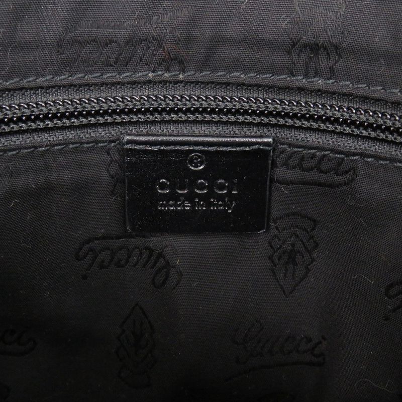 Gucci Imprime Leather Black Shoulder Bag 1317 — view 7