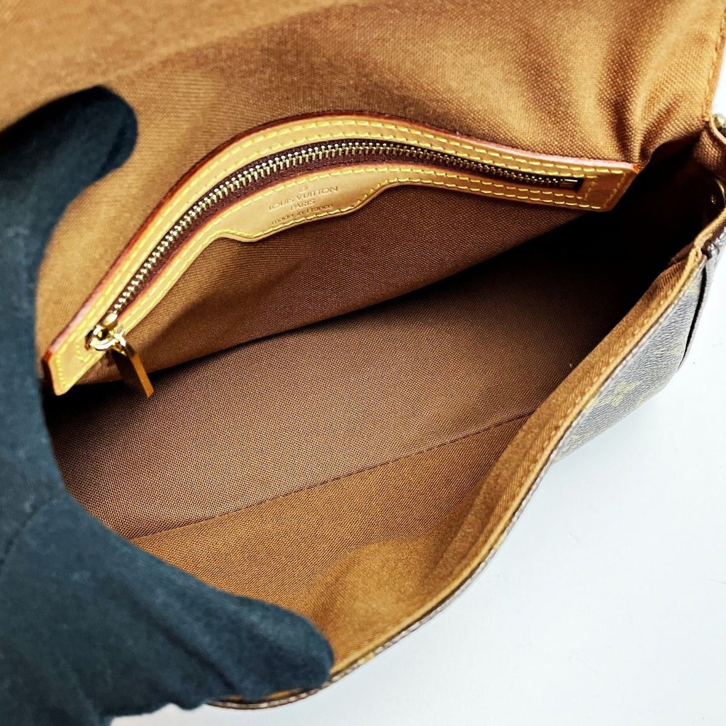 Louis Vuitton Monogram Mini Looping Brown Handbag Gold Hardware — view 3