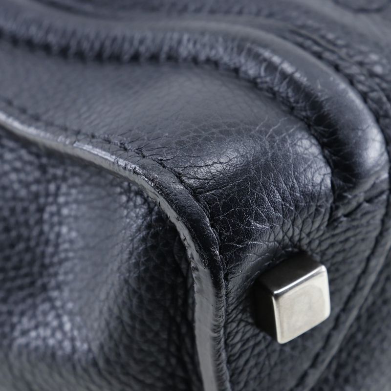 Celine Luggage Micro Shopper Calf Black Handbag — view 4