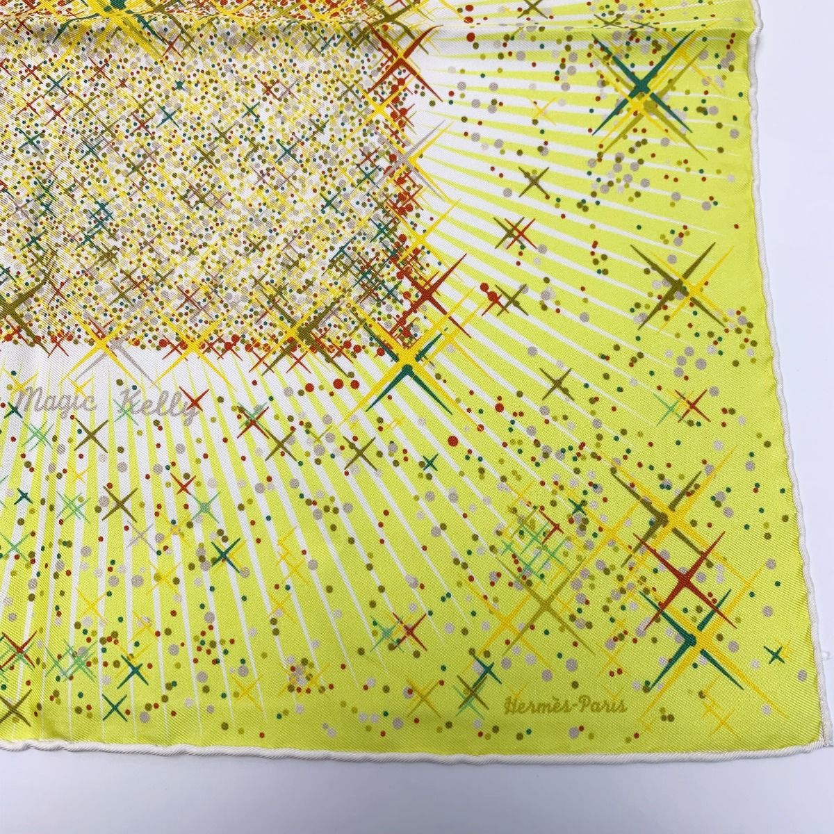 Hermes Magic Kelly Yellow Silk Scarf — view 5