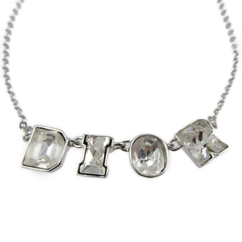 Christian Dior Logo Metal Rhinestone Silver Bracelet 0087 — view 4