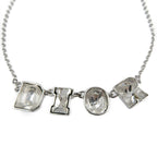 Christian Dior Logo Metal Rhinestone Silver Bracelet 0087 — view 4