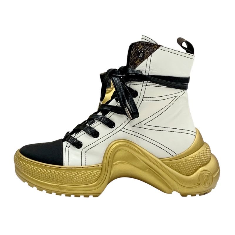 Louis Vuitton Arclight Line Monogram Sneakers High Cut Leather White — view 3