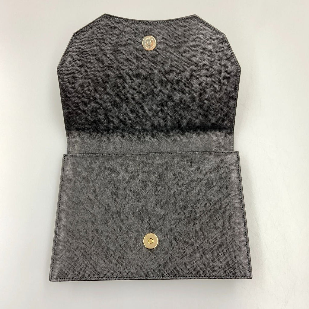 Yves Saint Laurent Logo Vintage Clutch Bag Black — view 4