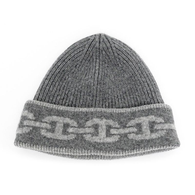 Hermes Knit Cap Heaven Charbon Flannel Gray L Size Cashmere Hat — view 5