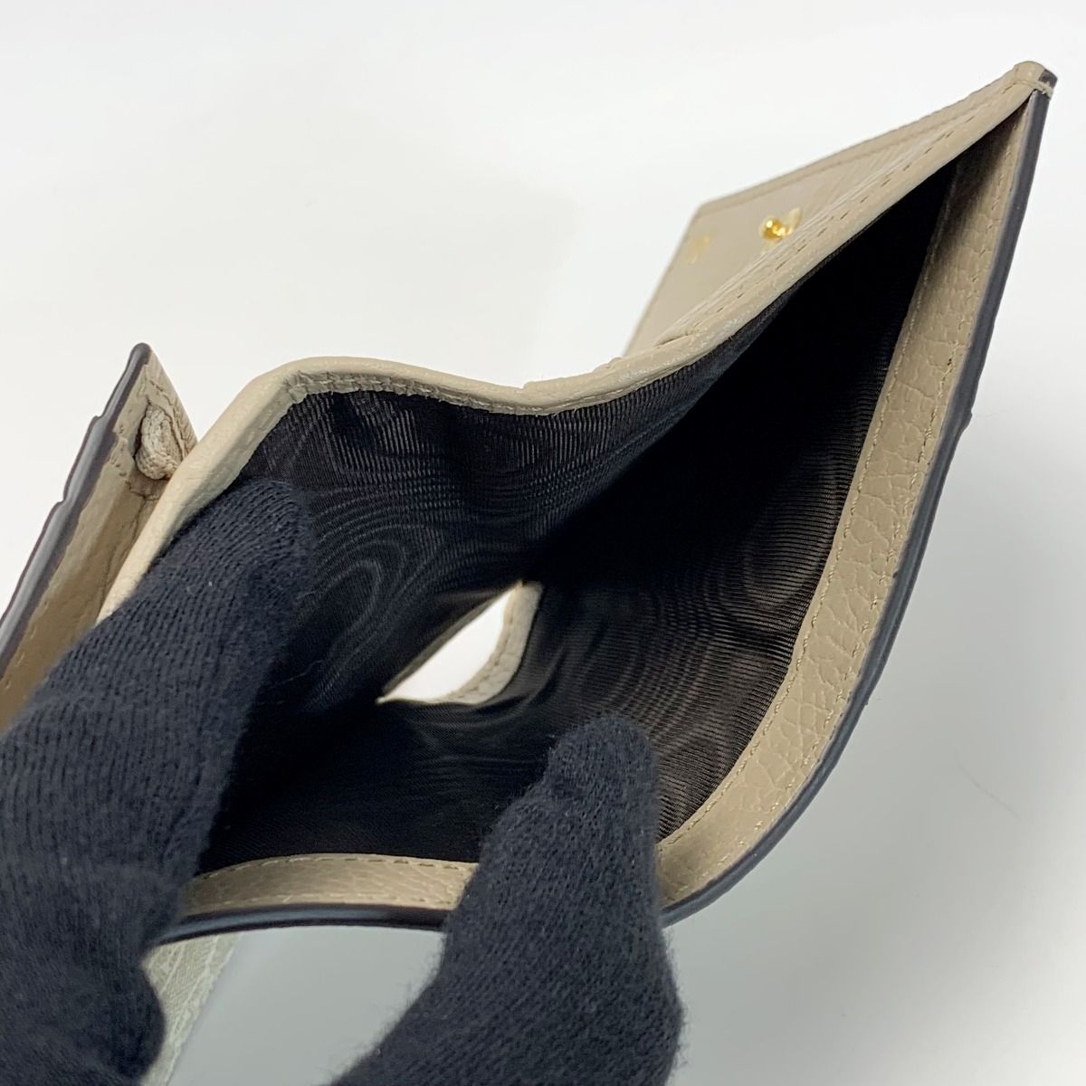 Gucci Marmont Double G Mini Wallet Denim Xleather Black Bifold — view 5