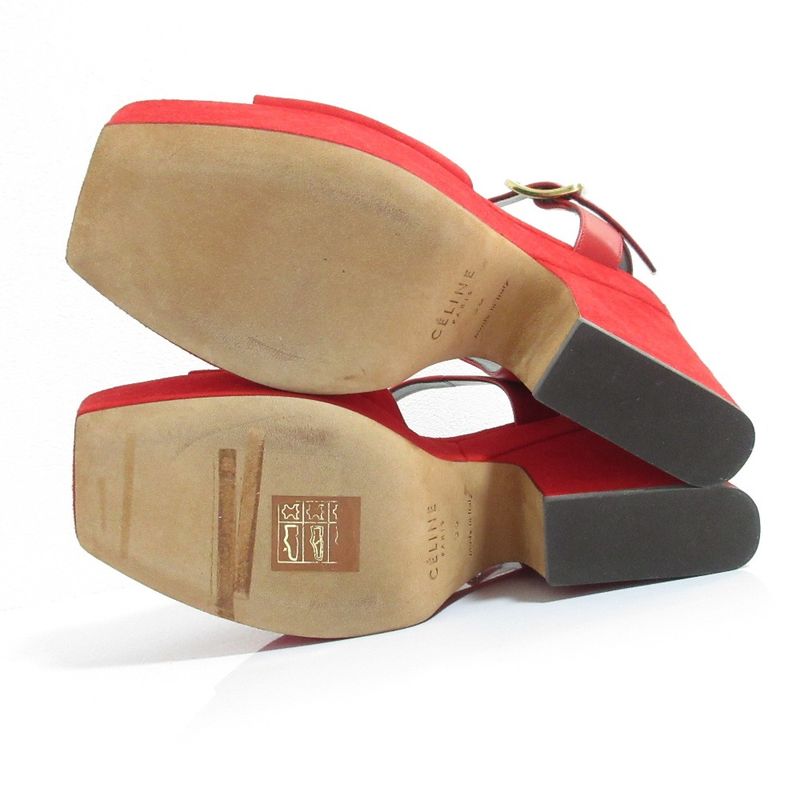 Celine Ankle Strap Suede Chunky Heel Sandals Size 36 — view 7